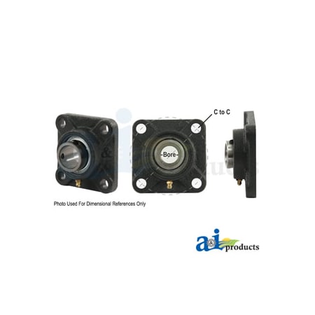 A & I Products 4 Bolt Flanged w/ Set Screws 4" x4" x2" A-SAFNR58R-I